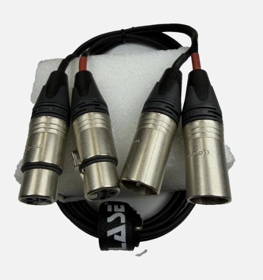 LASE 12 Ft Dual Microphone Cable w Genuine NEUTRIK NC3MXX 3Pin XLR M - NC3FXXX F