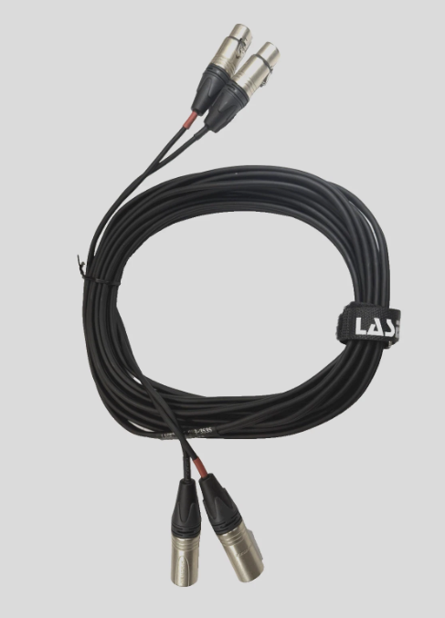 LASE 25 Ft Dual Microphone Cable w Genuine NEUTRIK NC3MXX 3Pin XLR M - NC3FXXX F