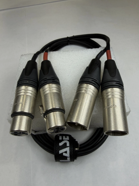 LASE 25 Ft Dual Microphone Cable w Genuine NEUTRIK NC3MXX 3Pin XLR M - NC3FXXX F