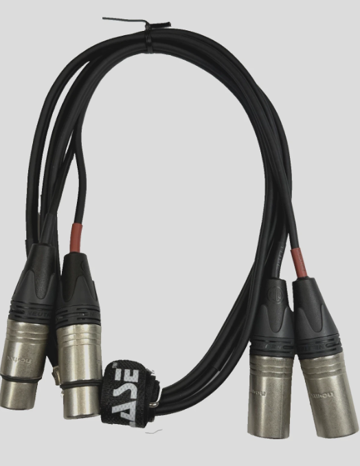 LASE 6 Ft Dual Microphone Cable w Genuine NEUTRIK NC3MXX 3Pin XLR M to NC3FXXX F
