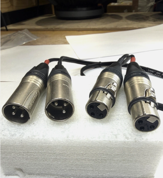 LASE 3 Ft Dual Mike Cable W/ NEUTRIK NC3MXX 3-Pin XLR Male to NC3FXXX Female