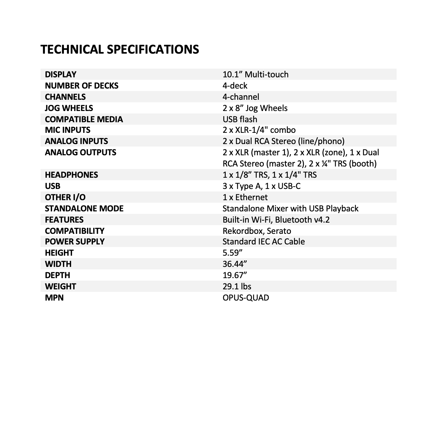 Pioneer DJ OPUS-QUAD Professional 4-Channel All-in-One DJ System