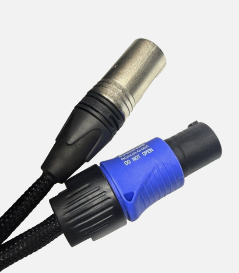 LASE 50 Ft Siamese NEUTRIK PowerCon AC & XLR Audio Combo Cable-Powered Speakers