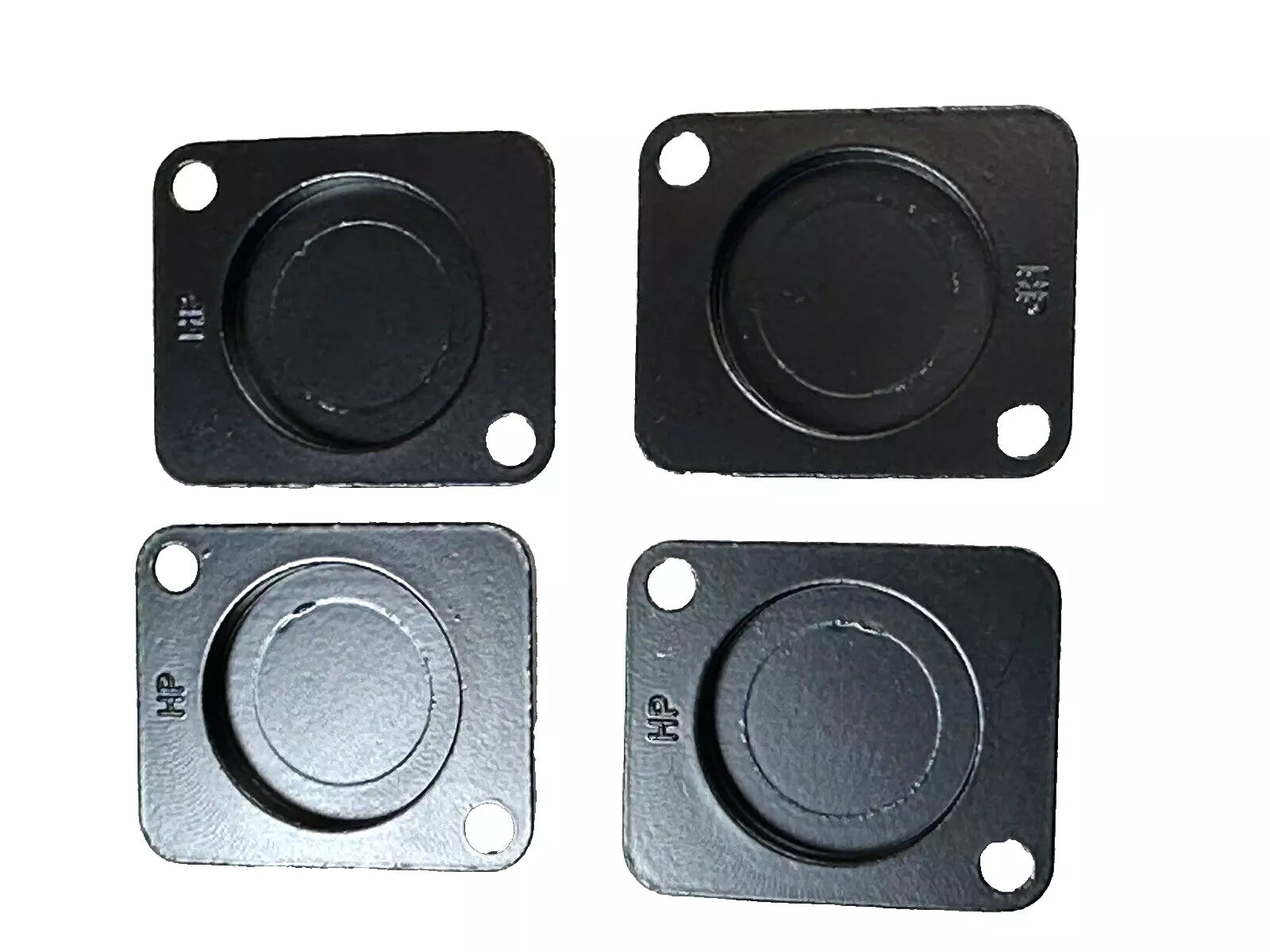 (4) Four ZXPC Blank "D" Type Metal Panel Mount Black for XLR Cut Outs