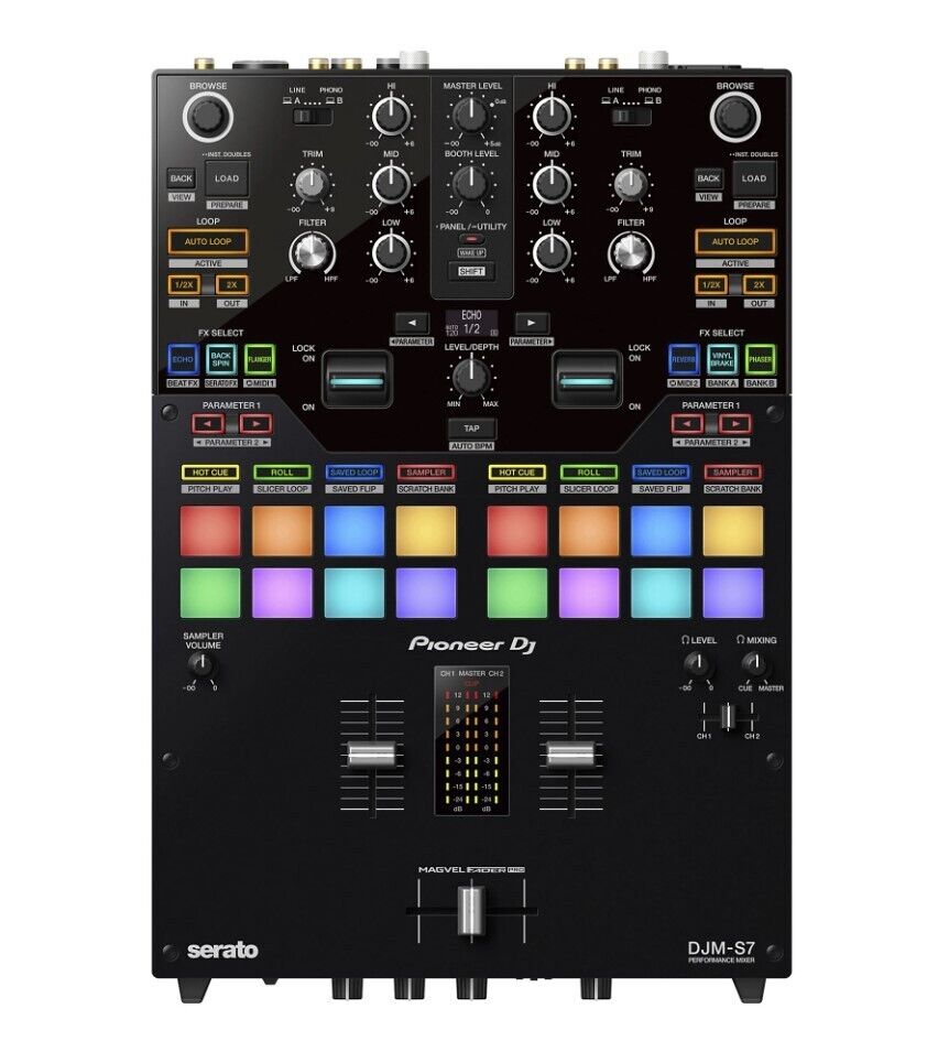 Pioneer DJ DJM-S7 Mixer w/ Performance Pads (Compatible with Rekordbox & Serato DJ)