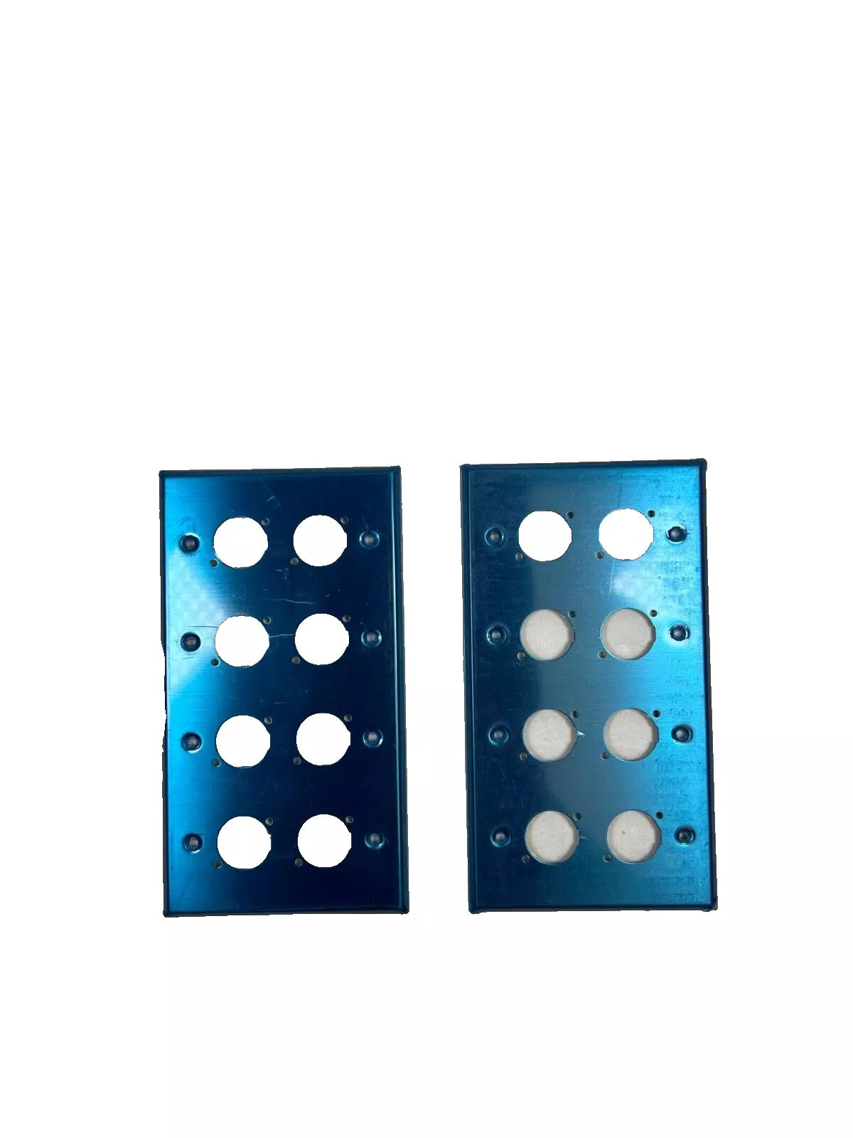 (2) Two Quad Gang Blank Wall Plate Eight XLR Male / Female "D" Stainless Steel