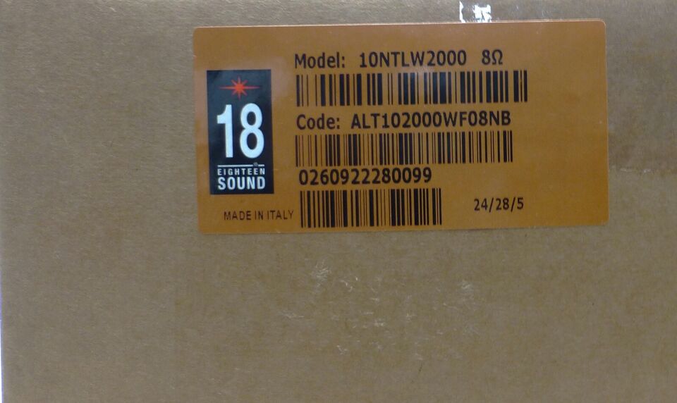 Eighteen Sound /18 Sound 10NTLW 200 - 10" Neodymium Speaker