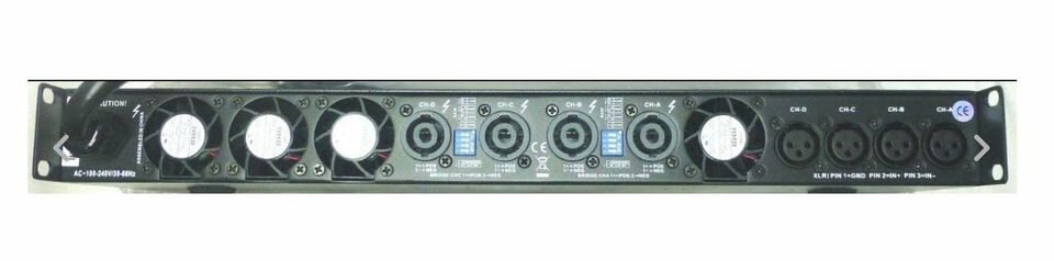 CVR D-2004 Series 1U Professional Power Amplifier 2000W x 4 (Blue) 8Ω