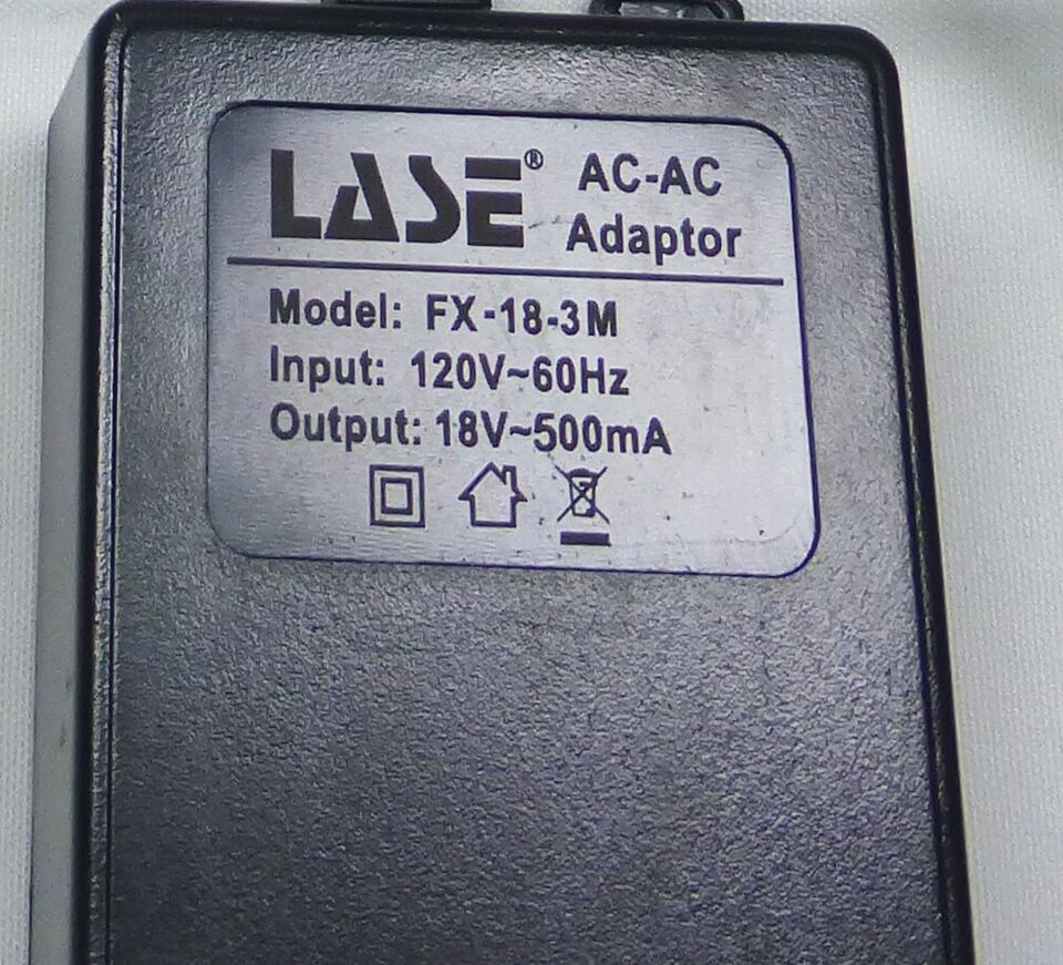 LASE Replacement Power Supply for TAPCO MIX60, MIX100, MIX120 Mixer Mini 3 Pin