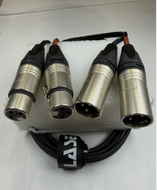 LASE 25 Ft Dual Microphone Cable w Genuine NEUTRIK NC3MXX 3Pin XLR M - NC3FXXX F
