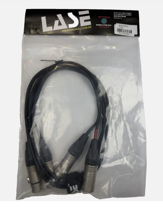 LASE 6 Ft Dual Microphone Cable w Genuine NEUTRIK NC3MXX 3Pin XLR M to NC3FXXX F