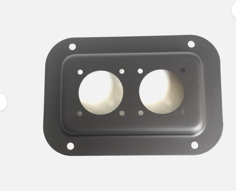 (2) Two Black Metal Speakon G-Series NL8MPR Connectors Jack Plates