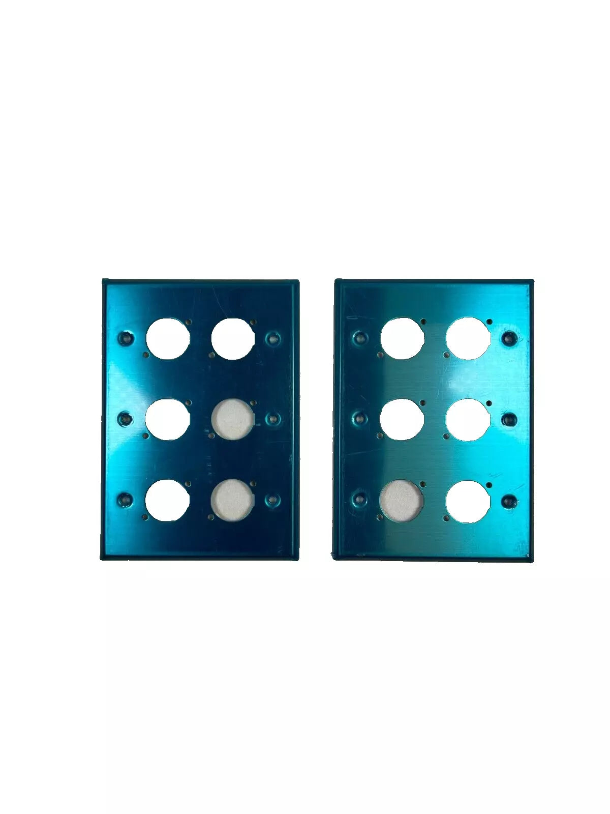 (2) Two Triple Gang Blank Wall Plate Six XLR Male / Female "D" Stainless Steel