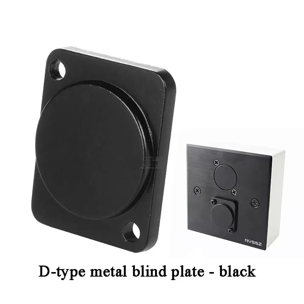 (4) Four ZXPC Blank "D" Type Metal Panel Mount Black for XLR Cut Outs